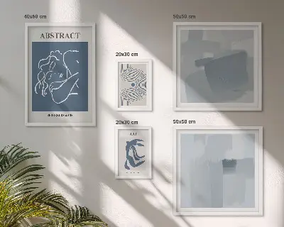 Framed photo set Stylish minimalist abstractions