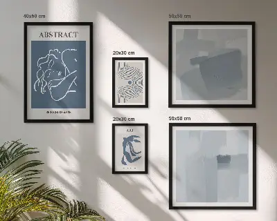 Framed photo set Stylish minimalist abstractions