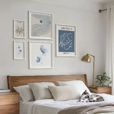 Set of 5 wall art pieces Modern abstract florist style