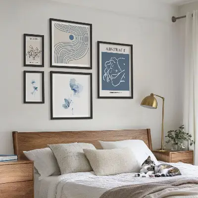 Set of 5 wall art pieces Modern abstract florist style