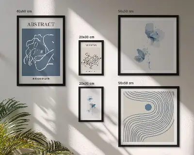 Set of 5 wall art pieces Modern abstract florist style