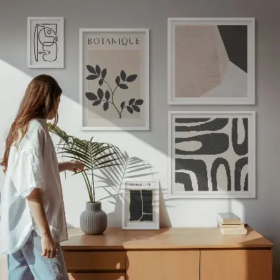Gallery wall Stylish minimalist graphics