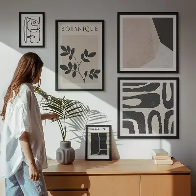 Gallery wall Stylish minimalist graphics