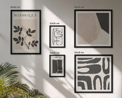 Gallery wall Stylish minimalist graphics