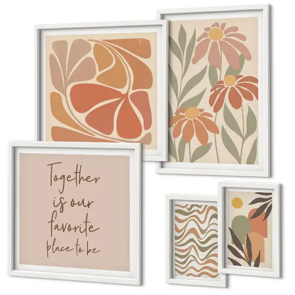 Framed photo set Stylish decorations nature flowers