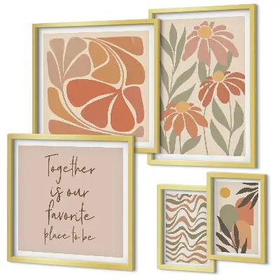 Framed photo set Stylish decorations nature flowers