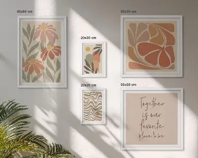 Framed photo set Stylish decorations nature flowers