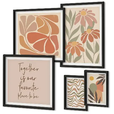 Framed photo set Stylish decorations nature flowers