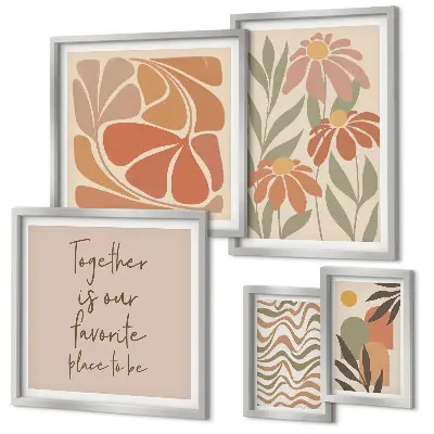 Framed photo set Stylish decorations nature flowers