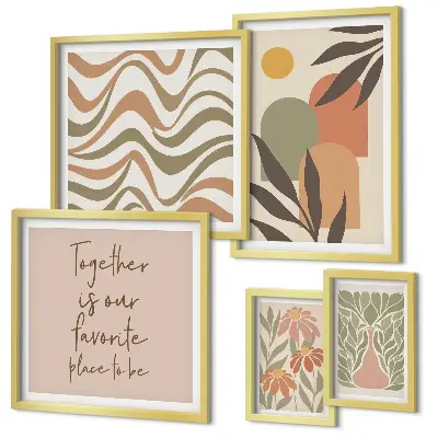 Pastel plant wall art set of 5 pieces
