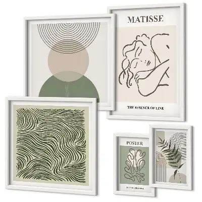 Framed photo set Minimalist plant compositions