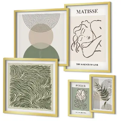 Framed photo set Minimalist plant compositions