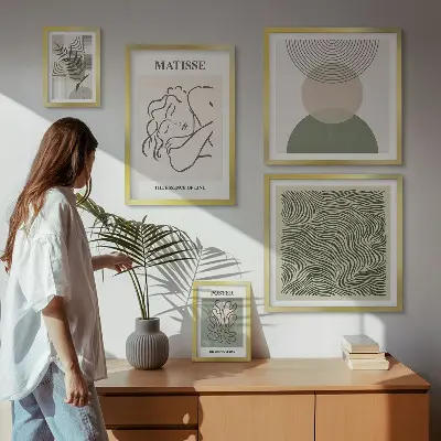 Framed photo set Minimalist plant compositions
