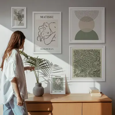Framed photo set Minimalist plant compositions