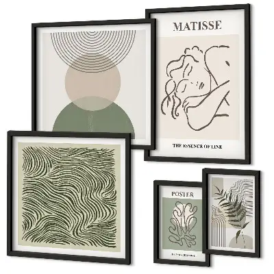 Framed photo set Minimalist plant compositions