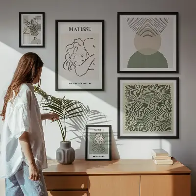 Framed photo set Minimalist plant compositions