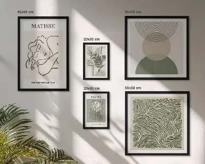 Framed photo set Minimalist plant compositions
