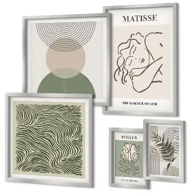 Framed photo set Minimalist plant compositions