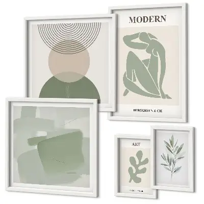 Set of 5 wall art pieces Modern style with abstraction