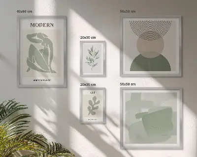 Set of 5 wall art pieces Modern style with abstraction