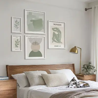 Set of 5 wall art pieces Modern style with abstraction
