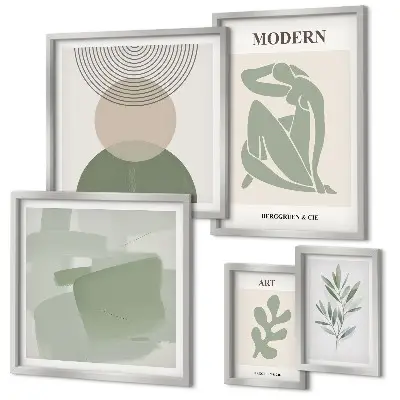 Set of 5 wall art pieces Modern style with abstraction