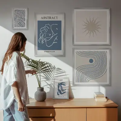 Framed photo set Stylish abstract geometry