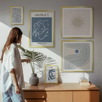 Framed photo set Stylish abstract geometry