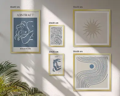 Framed photo set Stylish abstract geometry