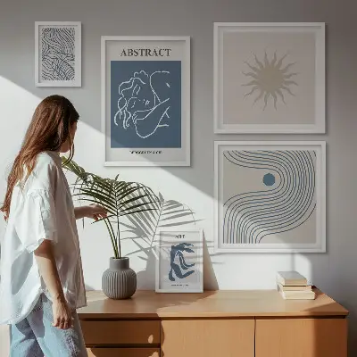 Framed photo set Stylish abstract geometry