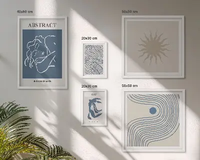 Framed photo set Stylish abstract geometry