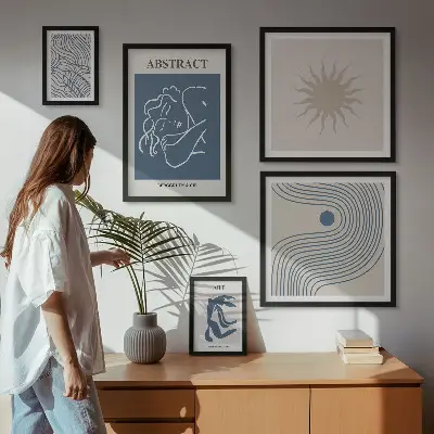 Framed photo set Stylish abstract geometry
