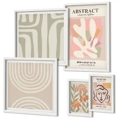 Gallery wall Stylish abstract plants