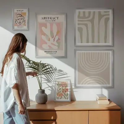 Gallery wall Stylish abstract plants