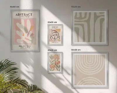 Gallery wall Stylish abstract plants