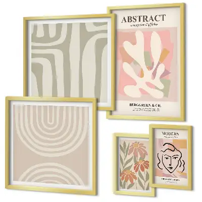 Gallery wall Stylish abstract plants