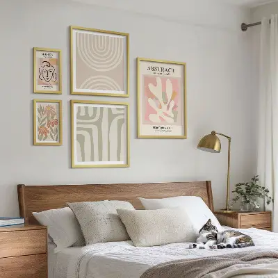 Gallery wall Stylish abstract plants