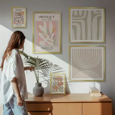 Gallery wall Stylish abstract plants