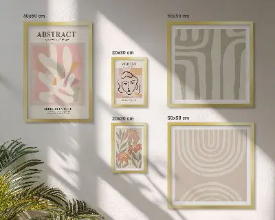 Gallery wall Stylish abstract plants