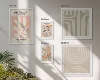 Gallery wall Stylish abstract plants