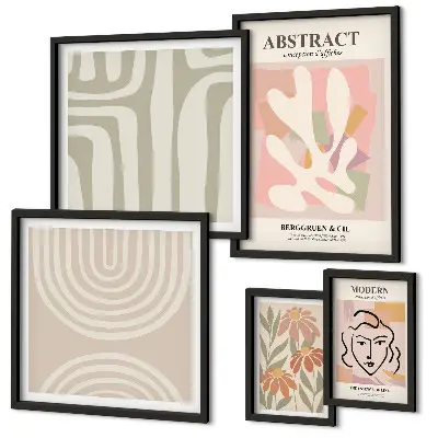 Gallery wall Stylish abstract plants