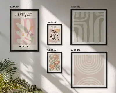 Gallery wall Stylish abstract plants