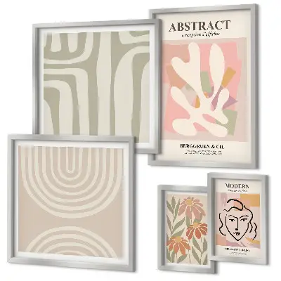 Gallery wall Stylish abstract plants