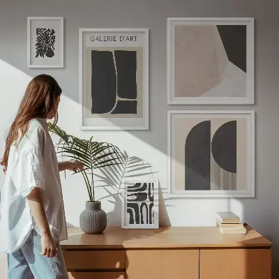 Framed photo set Stylish minimalist graphics