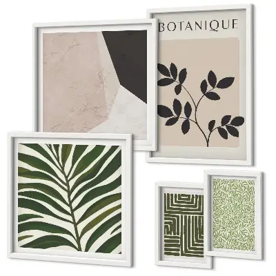 Set of 5 wall art pieces Modern plant inspirations