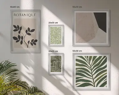 Modern plant inspired wall art set of 5 pieces
