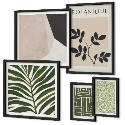 Set of 5 wall art pieces Modern plant inspirations