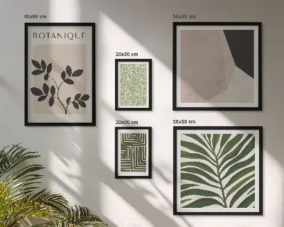Modern plant inspired wall art set of 5 pieces