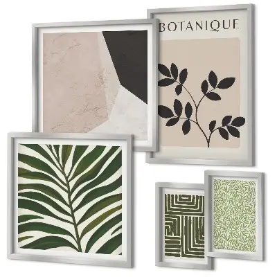 Set of 5 wall art pieces Modern plant inspirations