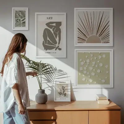 Gallery wall art set stylish abstract botanical prints